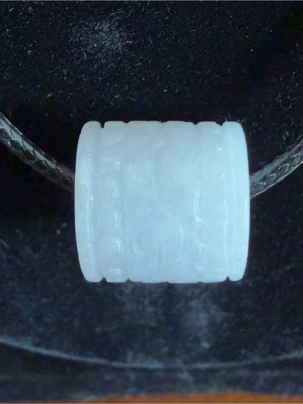 Grade A Burma Jade Lavender Hand-Carved Barrel Pendant